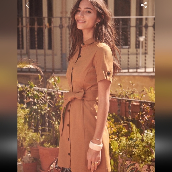 Sezane Clarissa Short Buttoned Cotton Dress - Picture 4 of 6